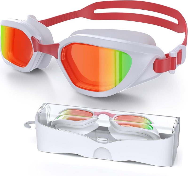 Vegemono Swim Goggles, Unisex Adult Swimming Goggles Anti Fog Anti UV No Leakage Wide View for Men Women Youth - Image 1